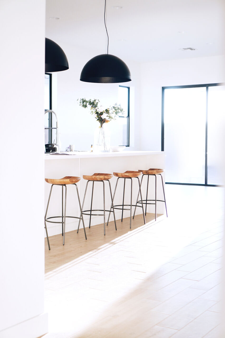 2 White kitchen and bar stools